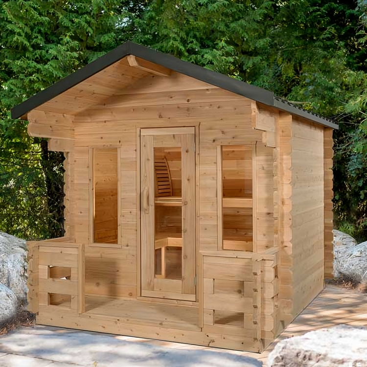 Georgian Cabin Sauna with Porch