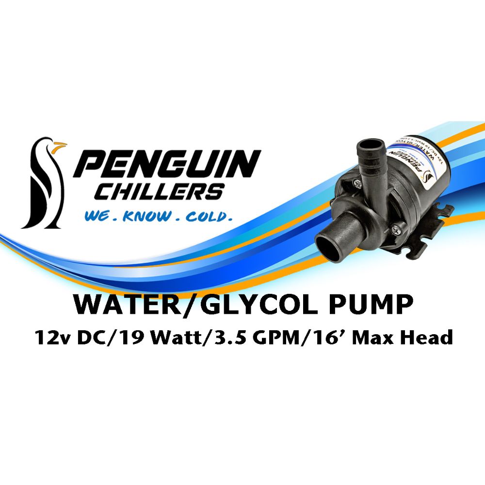 Penguin Chillers offers a line of fully submersible Glycol Pumps for use with our Glycol Chillers and Tubing.